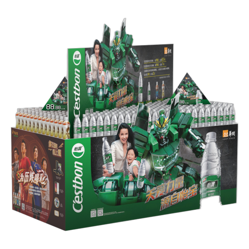 Green Beverage Cardboard Island Display